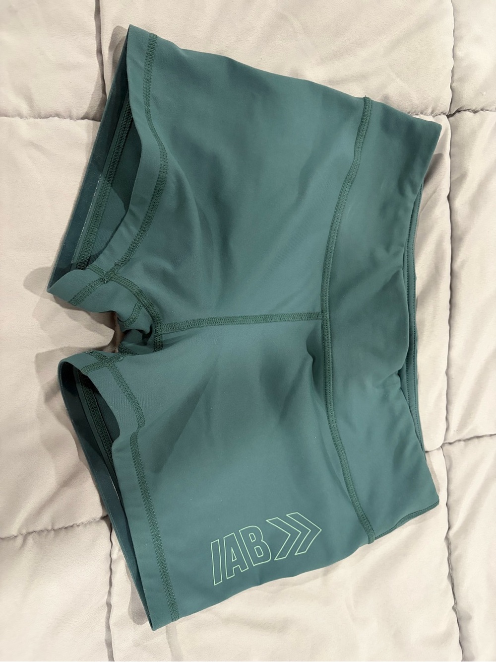 Teal Athletic Shortie Shorts with Subtle Front Logo